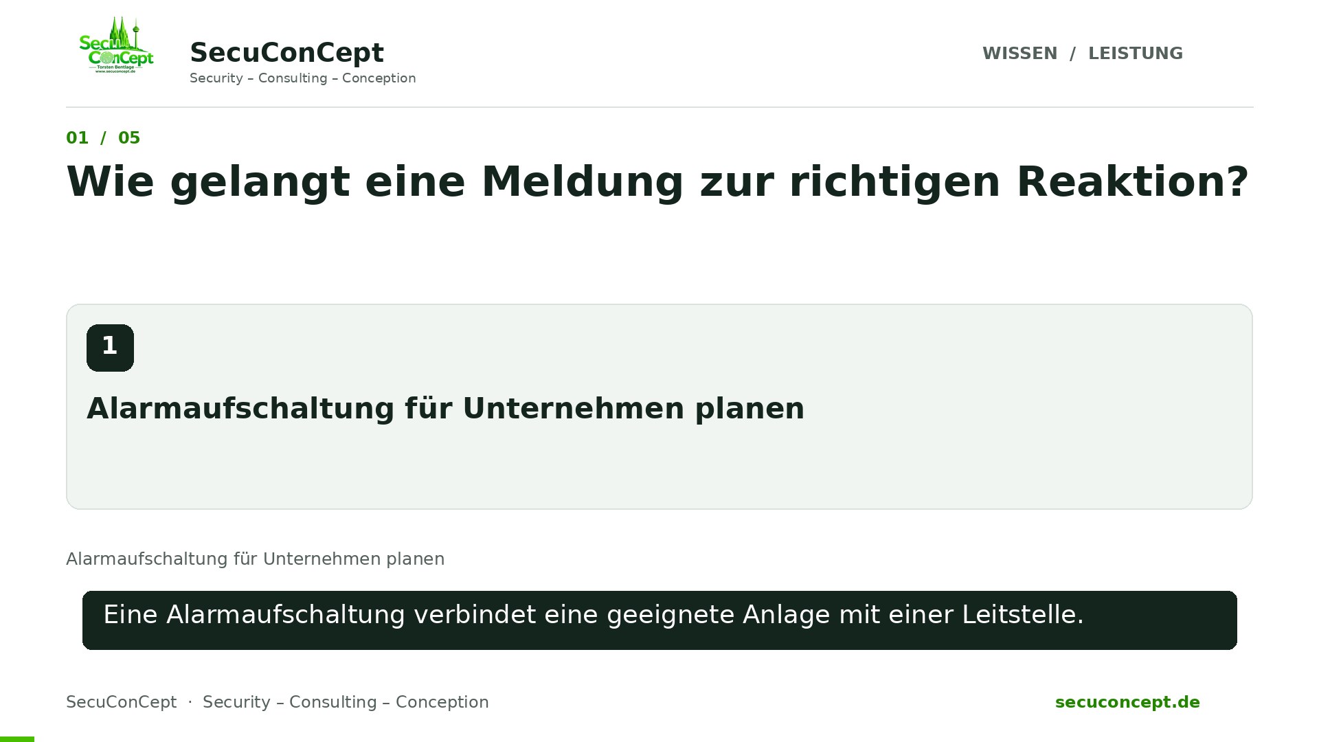 Vorschaubild: Alarmaufschaltung für Unternehmen planen