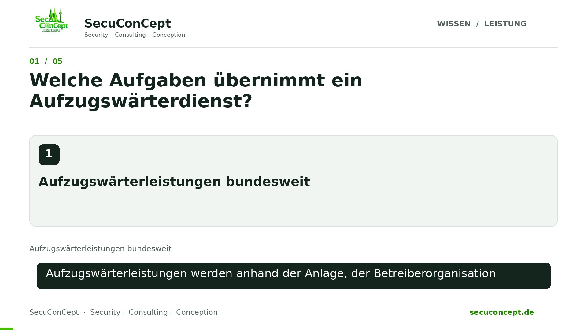Vorschaubild: Aufzugswärterleistungen bundesweit