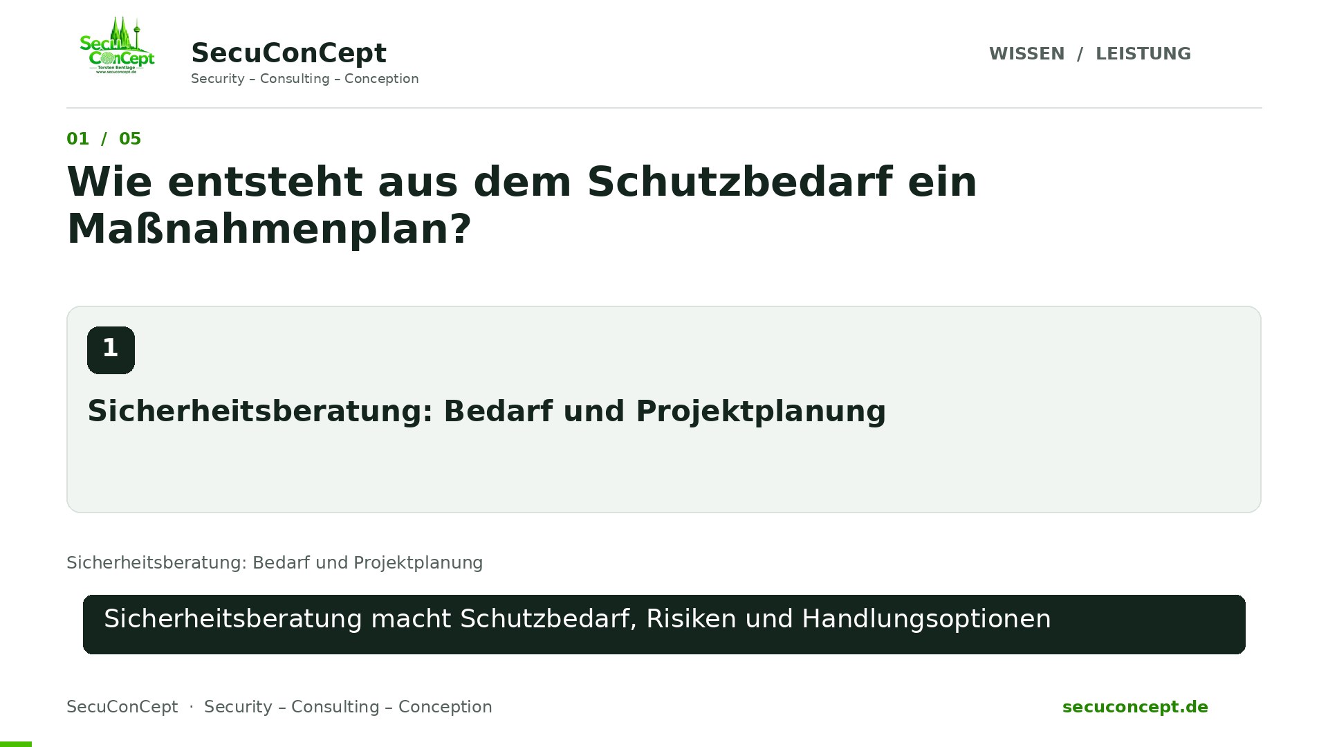 Vorschaubild: Sicherheitsberatung: Bedarf und Projektplanung