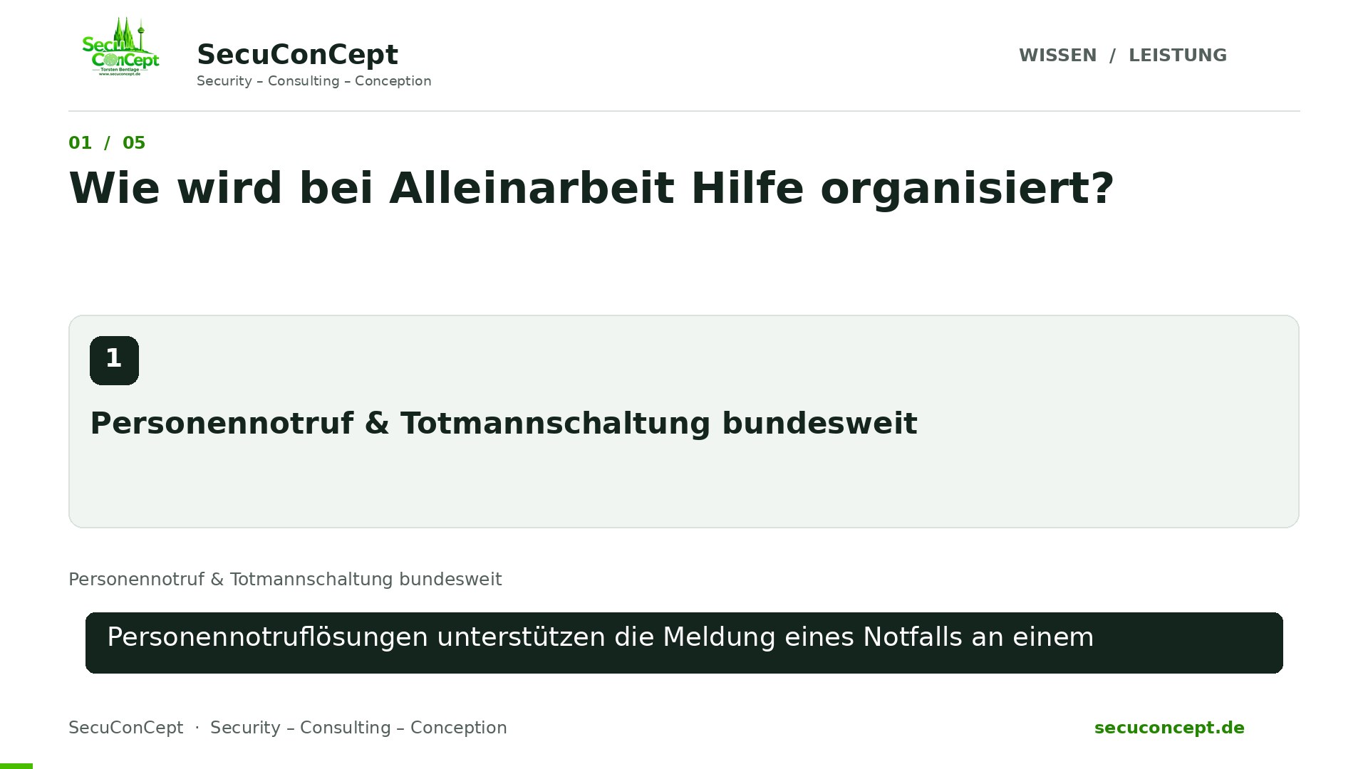 Vorschaubild: Personennotruf & Totmannschaltung bundesweit