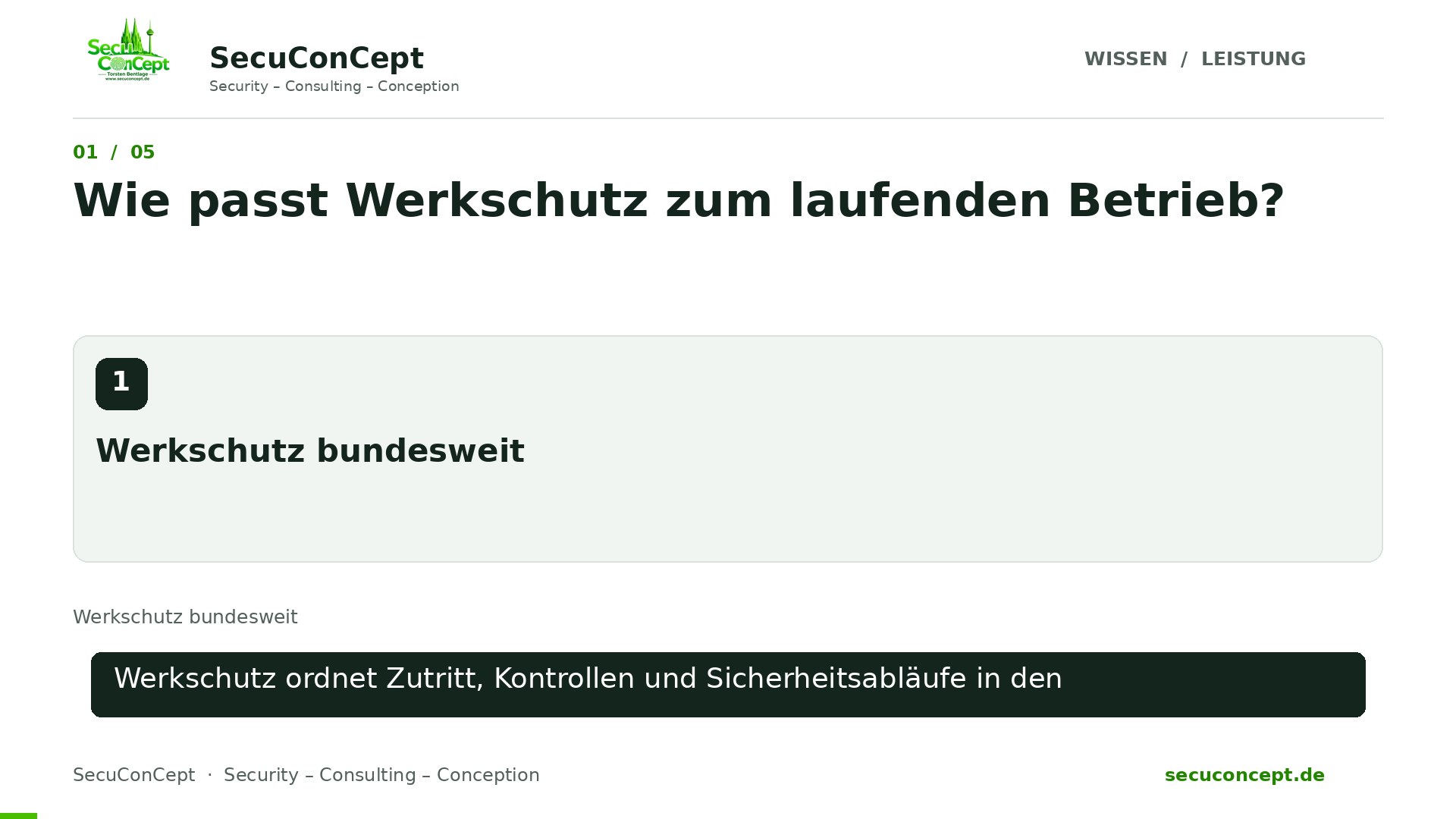 Vorschaubild: Werkschutz bundesweit