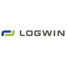 Logo der Logwin GmbH mit einem blauen und grünen Design, das den Firmennamen darstellt.