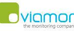 Logo von Viamon, einem Unternehmen für Überwachungslösungen, in grüner und blauer Schrift.