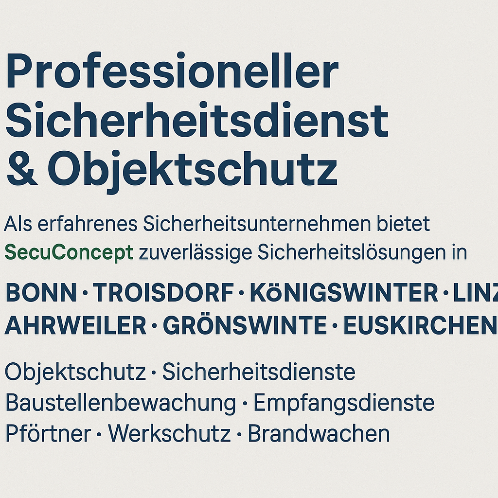 Professioneller Sicherheitsdienst & Objektschutz in Bonn, Troisdorf, Siegburg, Königswinter, Linz, Ahrweiler, Grafschaft & Euskirchen