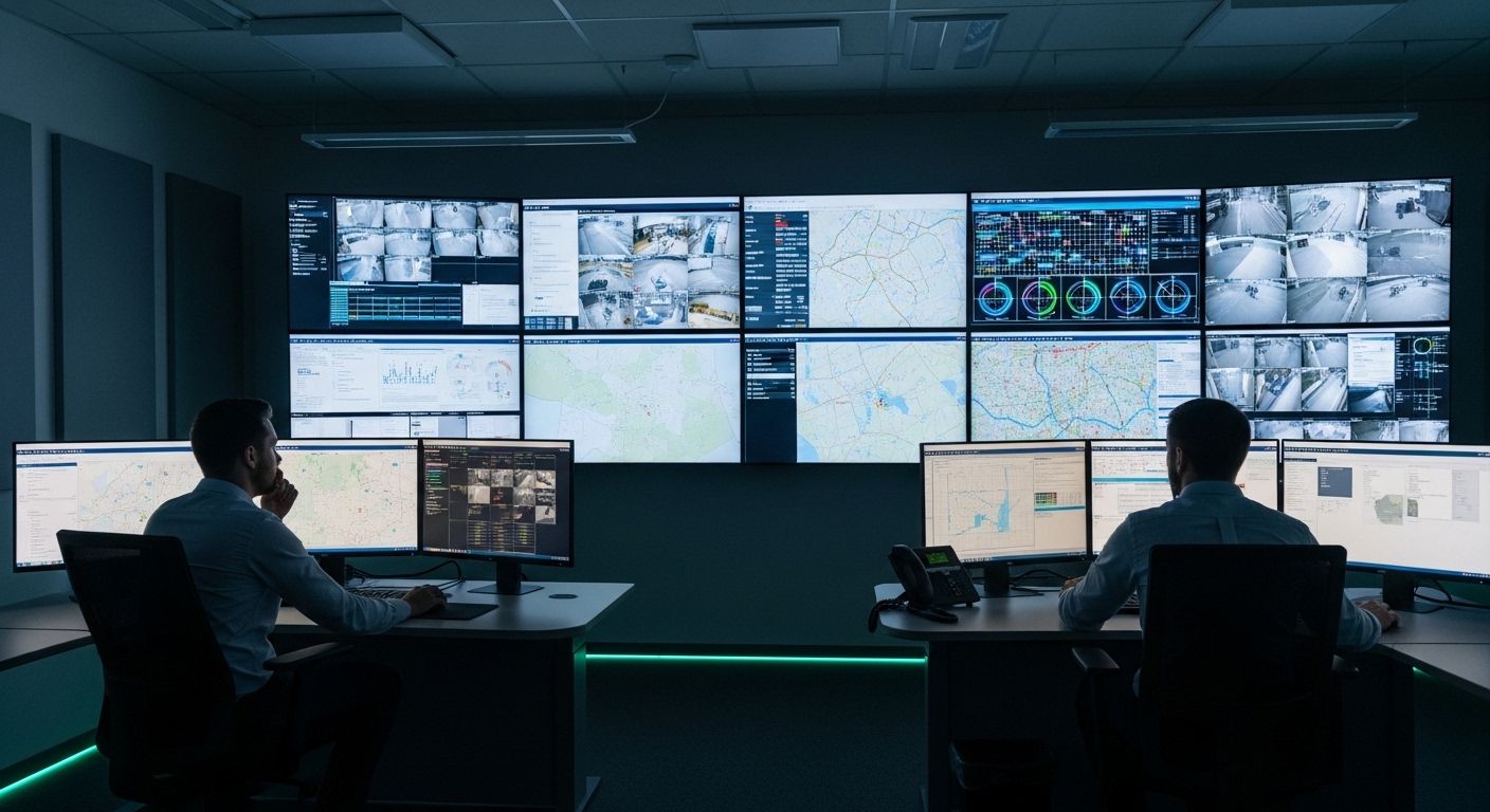 Sicherheitsleitstelle mit Videoüberwachung