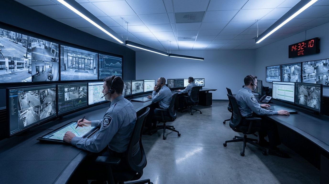 Sicherheitszentrale mit Überwachungstechnik
