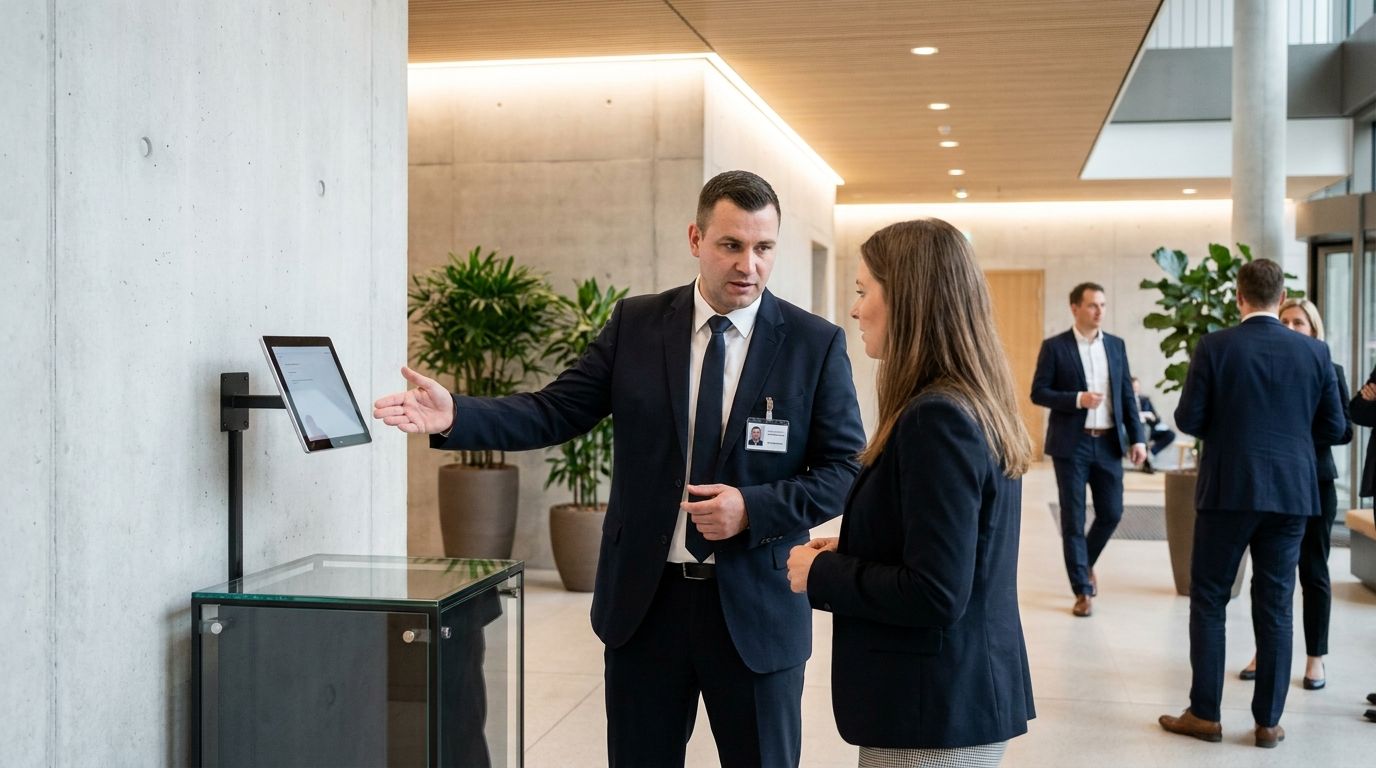 Digitale Besucher­registrierung am Empfang