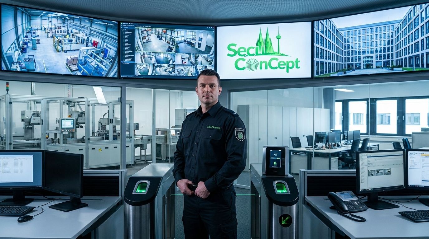 Sicherheitsdienst Kosten 2026, SecuConCept Security, Zutrittskontrolle und Überwachungstechnik im Leitstand
