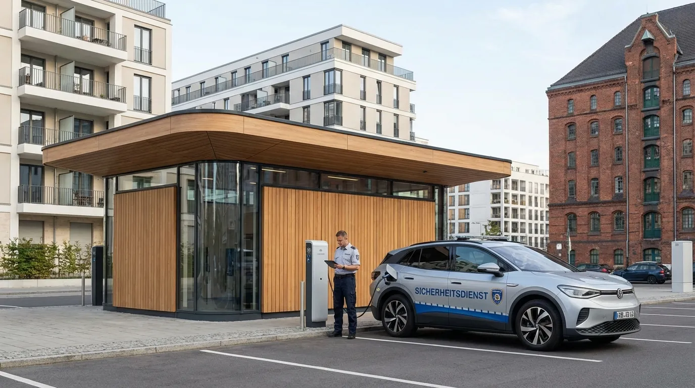Mobiler Sicherheitsdienst an Ladeinfrastruktur