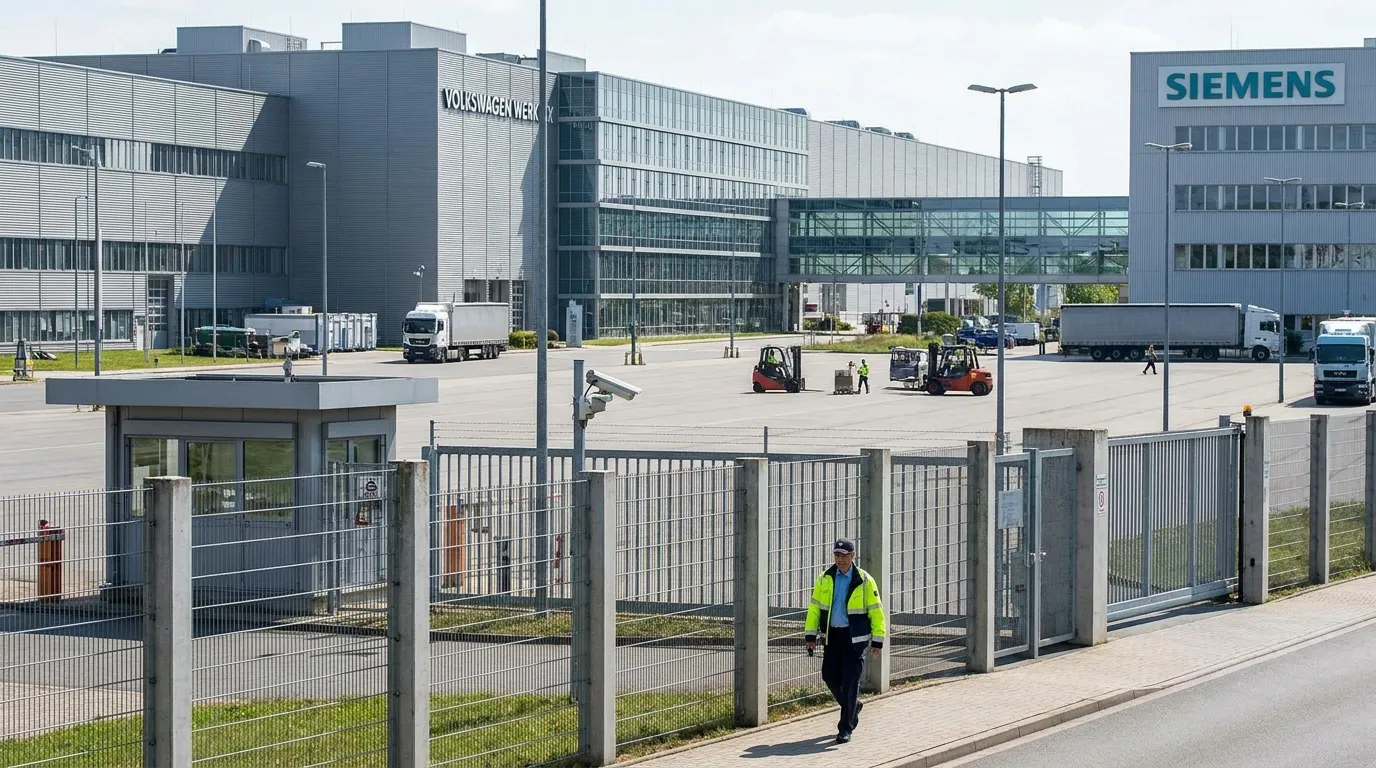Industriegelände mit Sicherheitsdienst