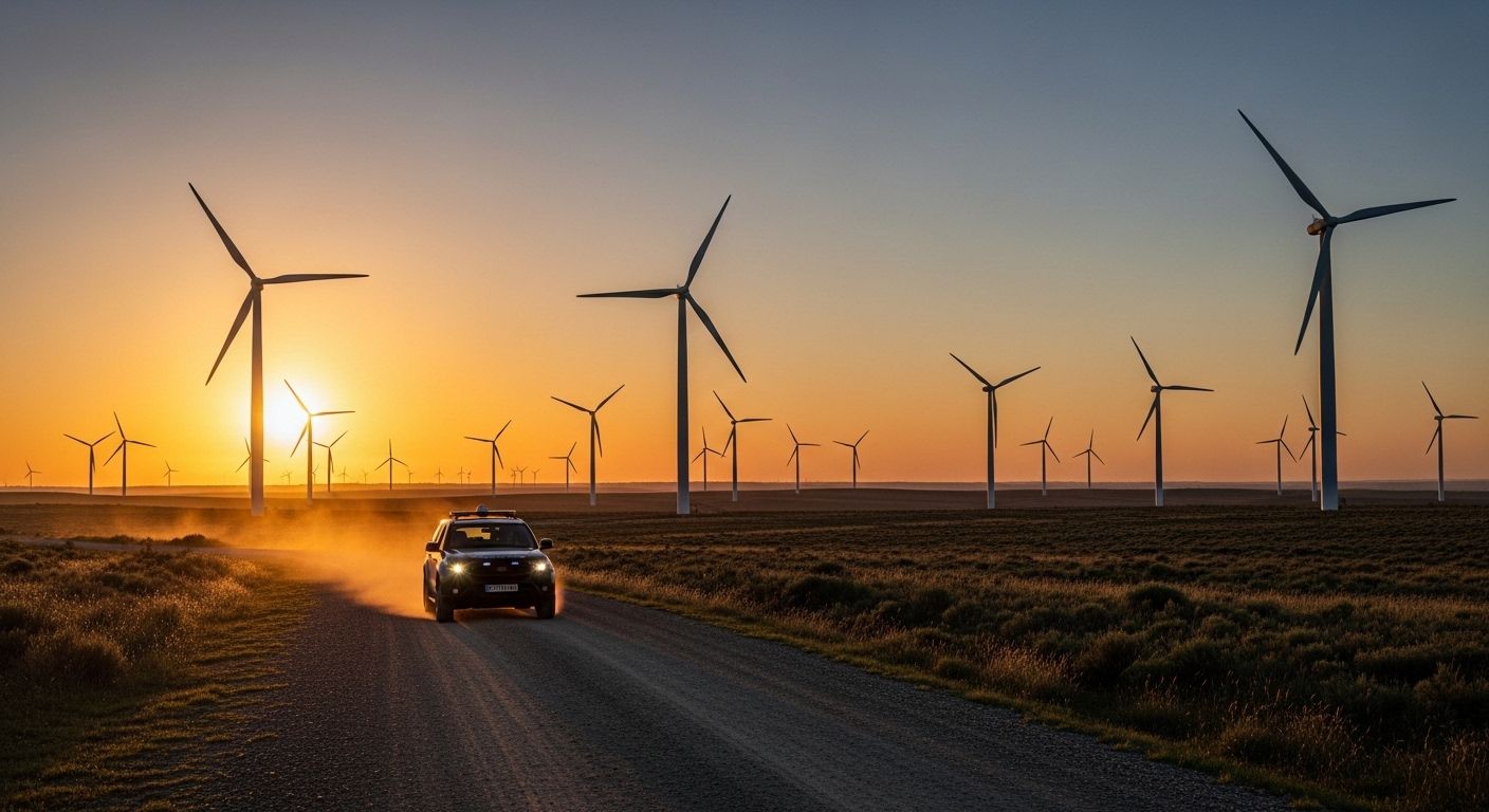 Sicherheitsfahrzeug im Windpark