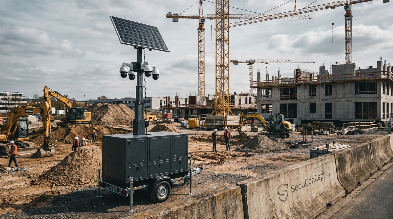 Mobiler Kameraturm auf Baustelle