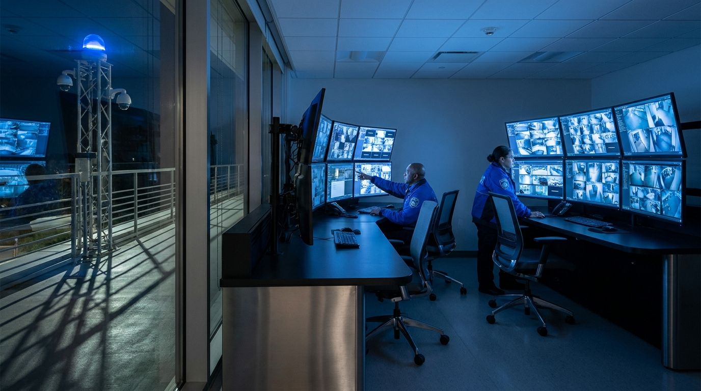 PTZ Kamera Turm bei Nacht