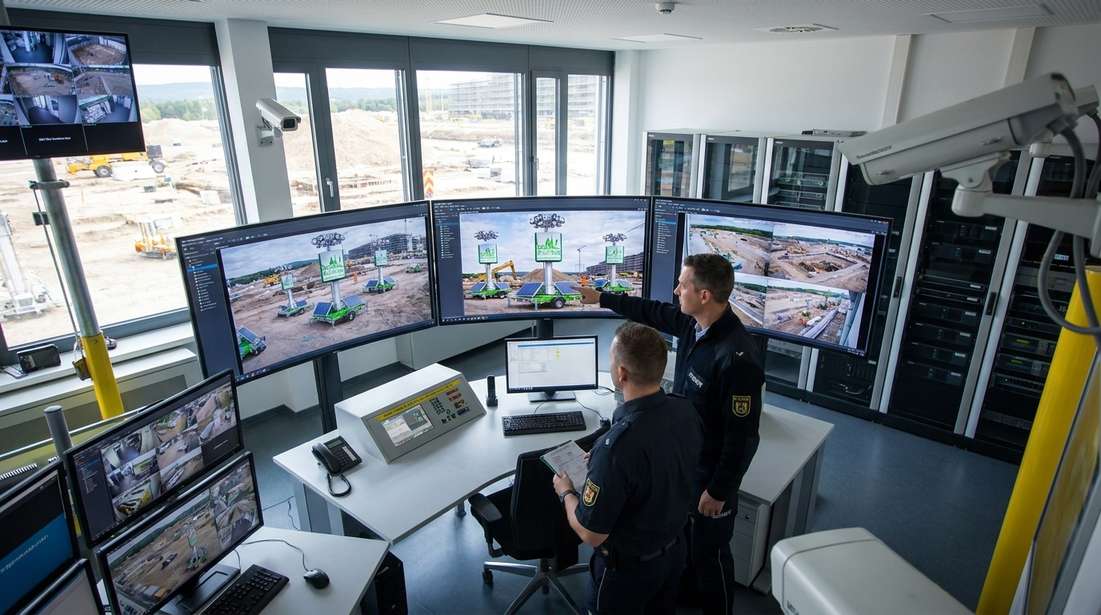 Sicherheitszentrale mit Baustellenmonitoring
