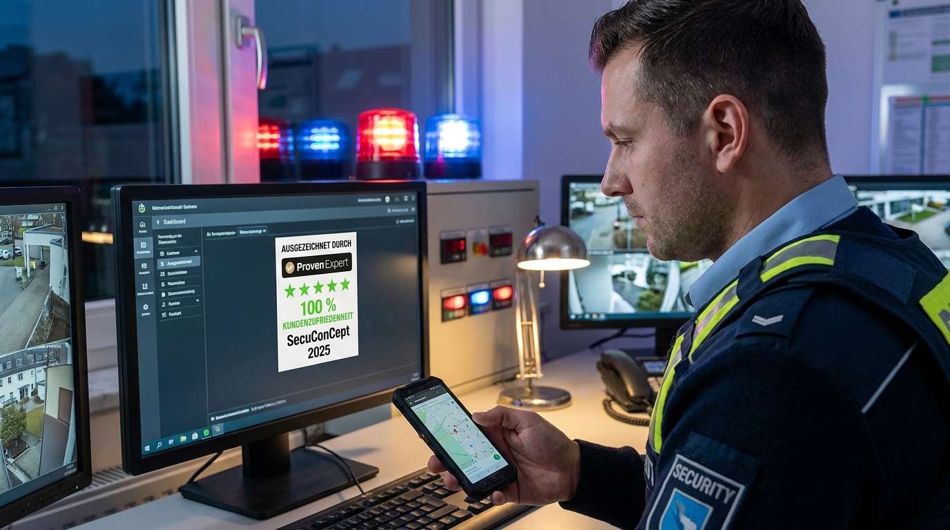 Sicherheitskraft nutzt digitales Kontrollsystem