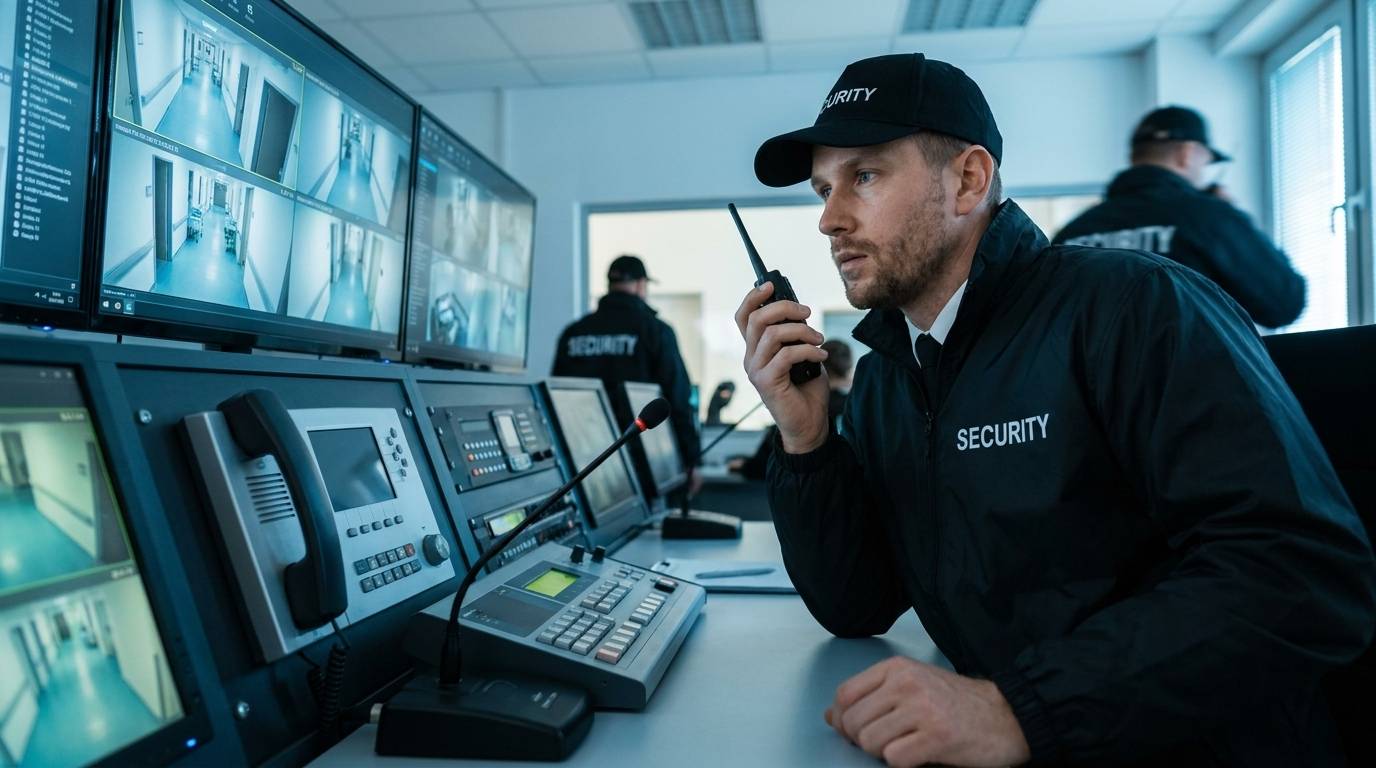 Sicherheitsmitarbeiter kontrollieren den Zugang zu einer Veranstaltung