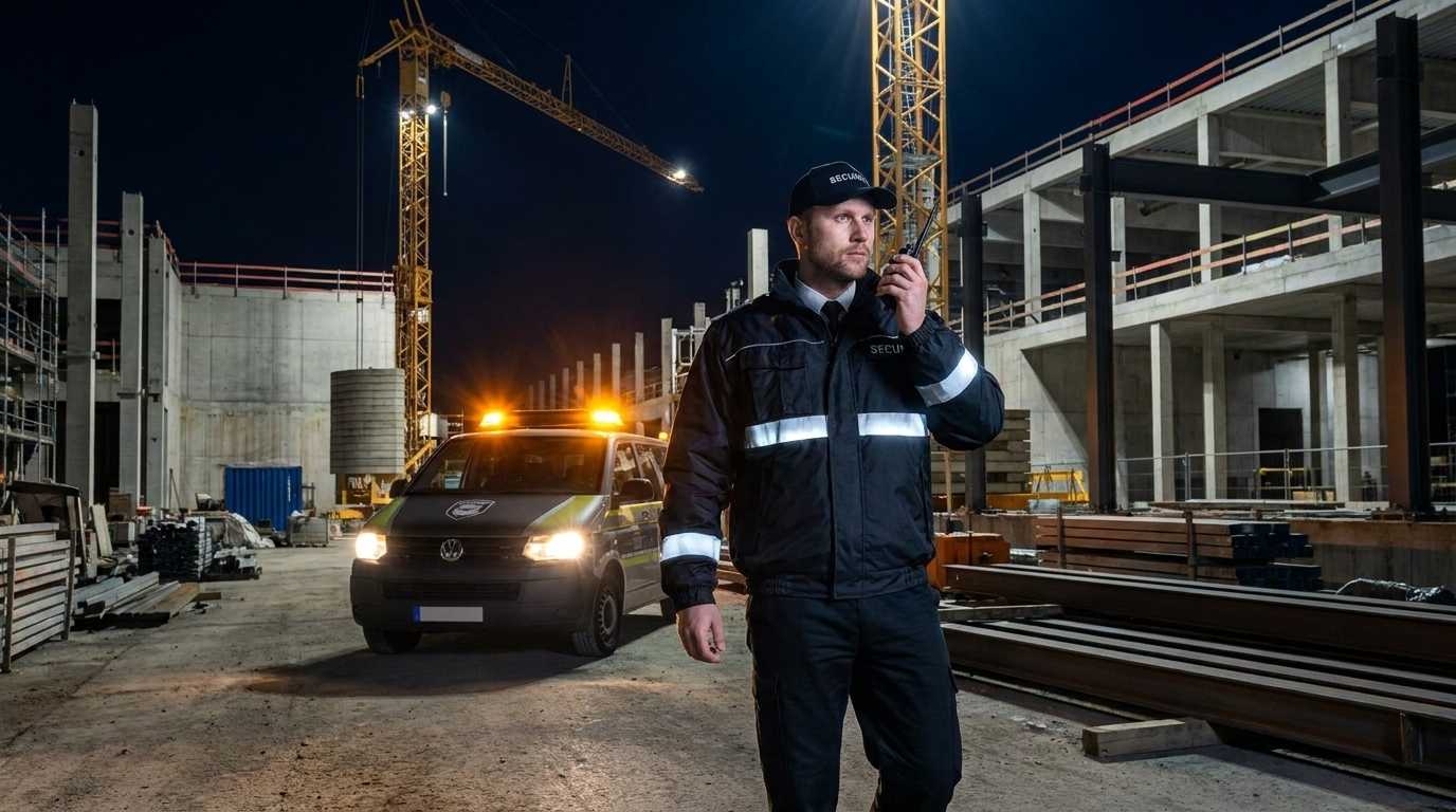 Mobiler Sicherheitsdienst bei Nachtkontrolle