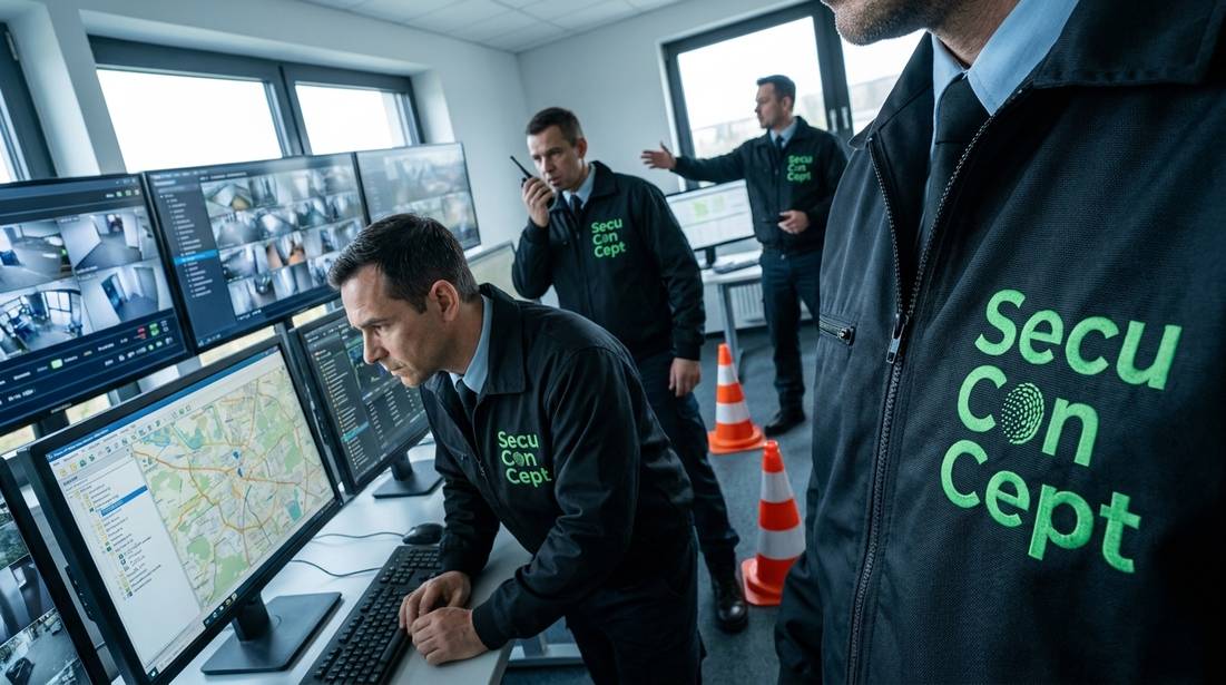 Modernes Wachpersonal in einer vernetzten Sicherheitszentrale