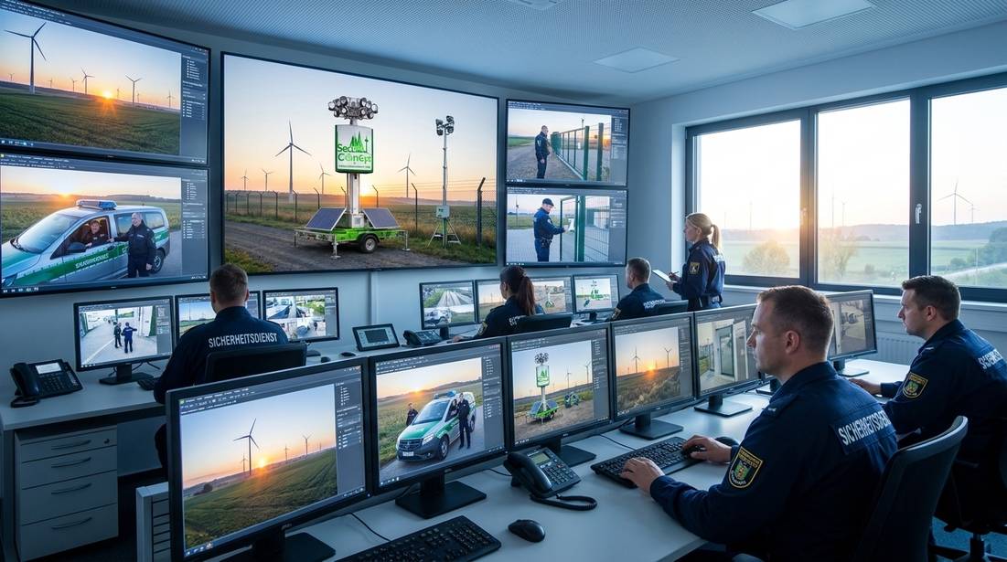 Mobiler Sicherheitsdienst an einem Windpark